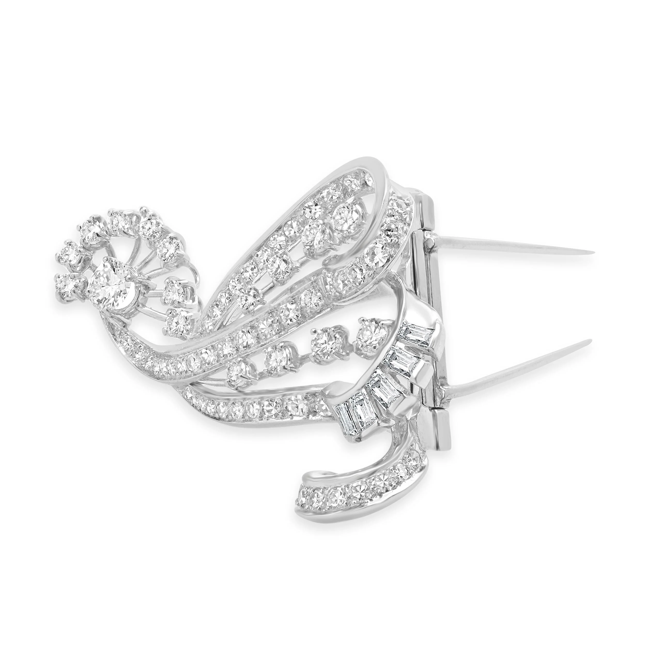Platinum Vintage Diamond Spray Pin - Image 2