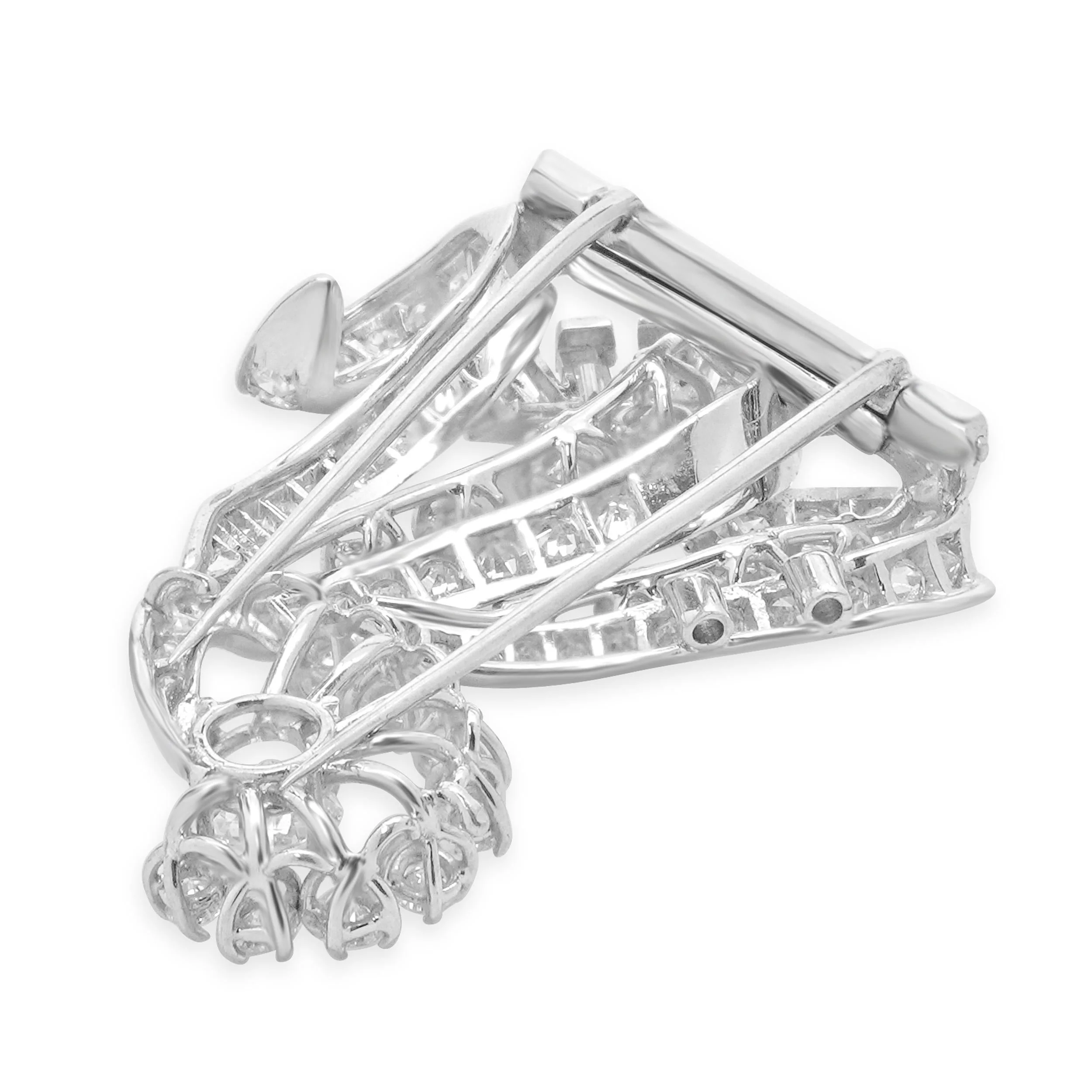 Platinum Vintage Diamond Spray Pin - Image 4