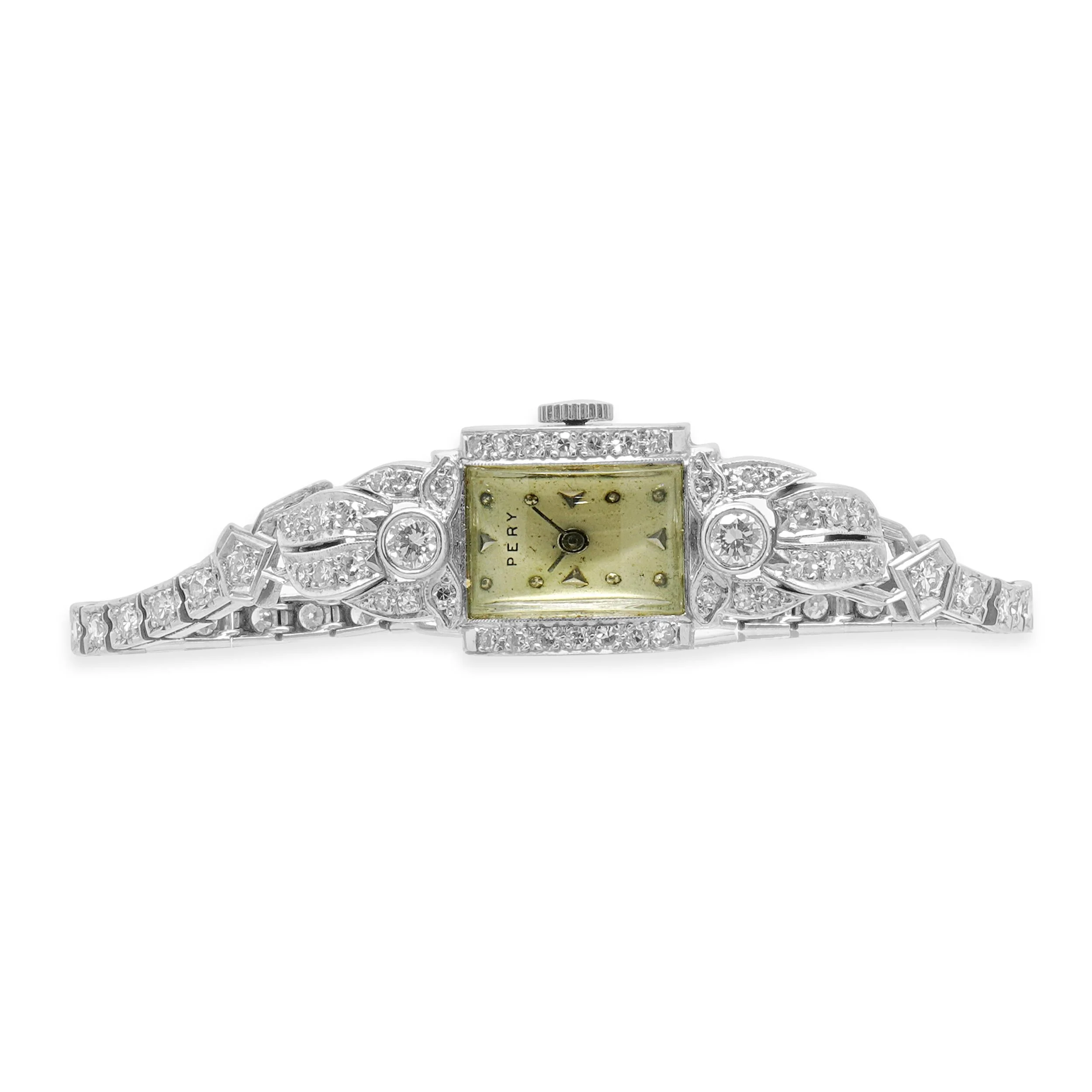 Platinum Vintage Pery Diamond Ladies Watch - Image 2