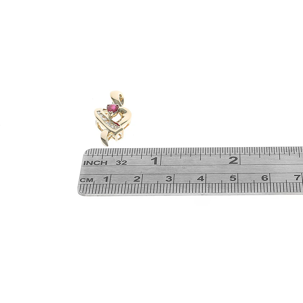 Princess and Round Cut Diamond Pave Open Scroll Motif Pendant - Image 3