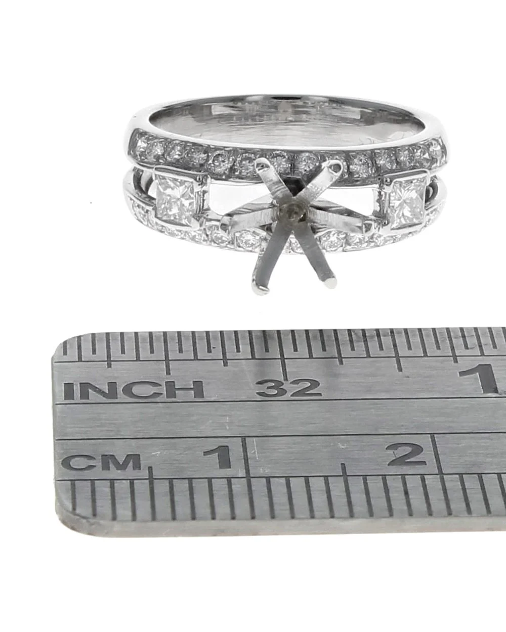 Princess and Round Diamond Split Shank Semi Mount - Image 3