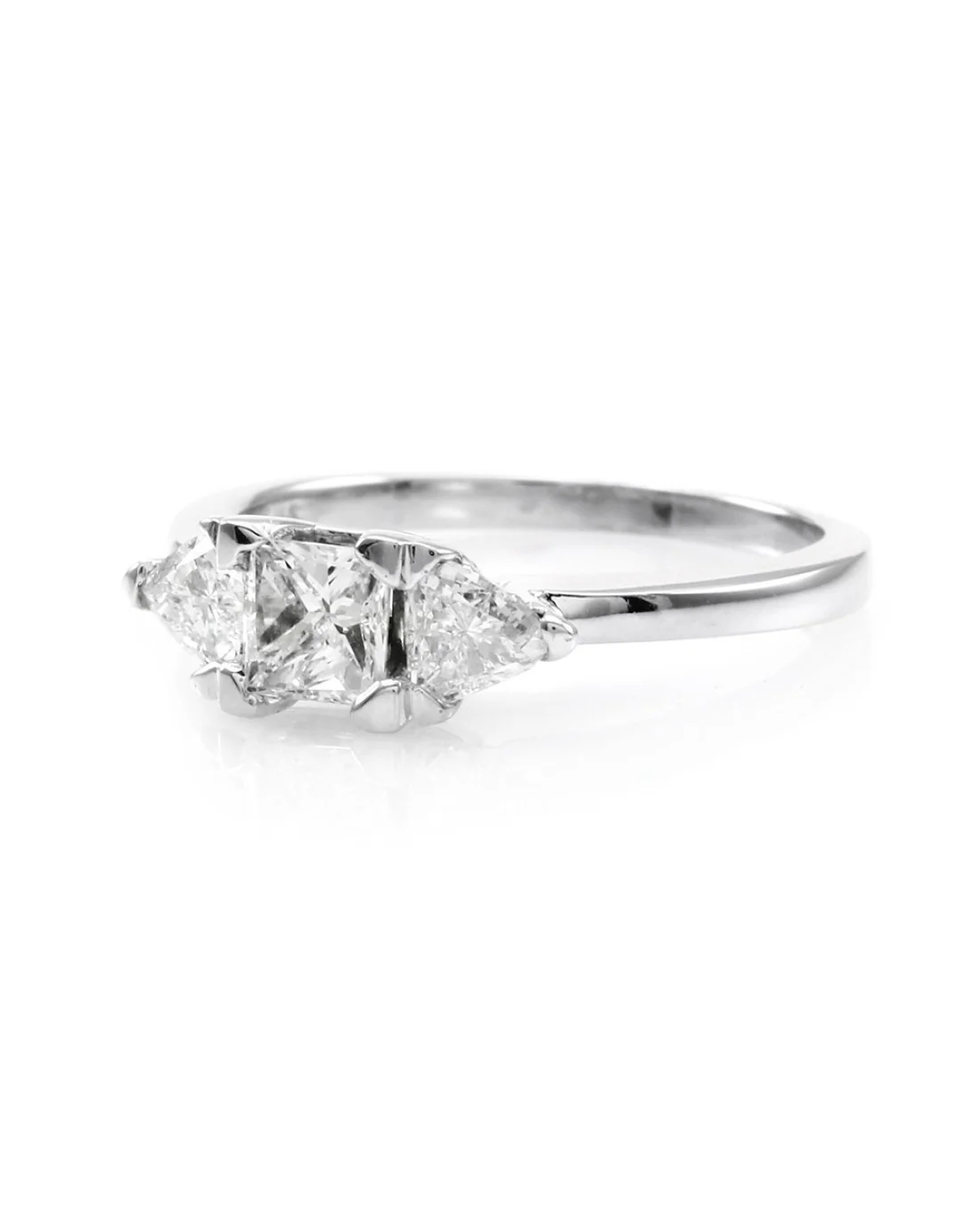 Princess and Trillion Cut Diam Ring