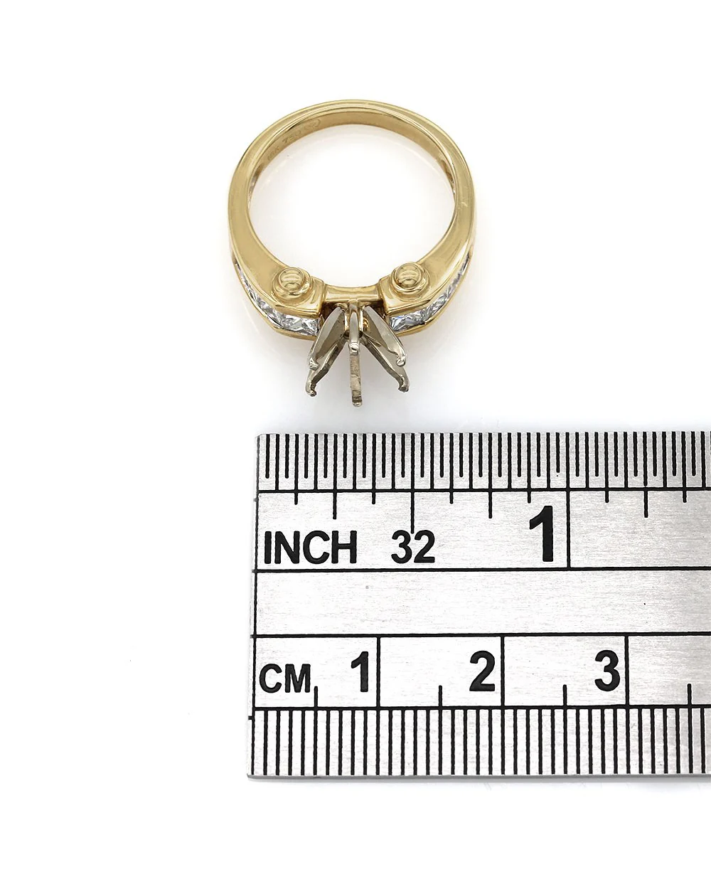 Princess Cut Channel Set Diamond Mounting in Gold - Image 3