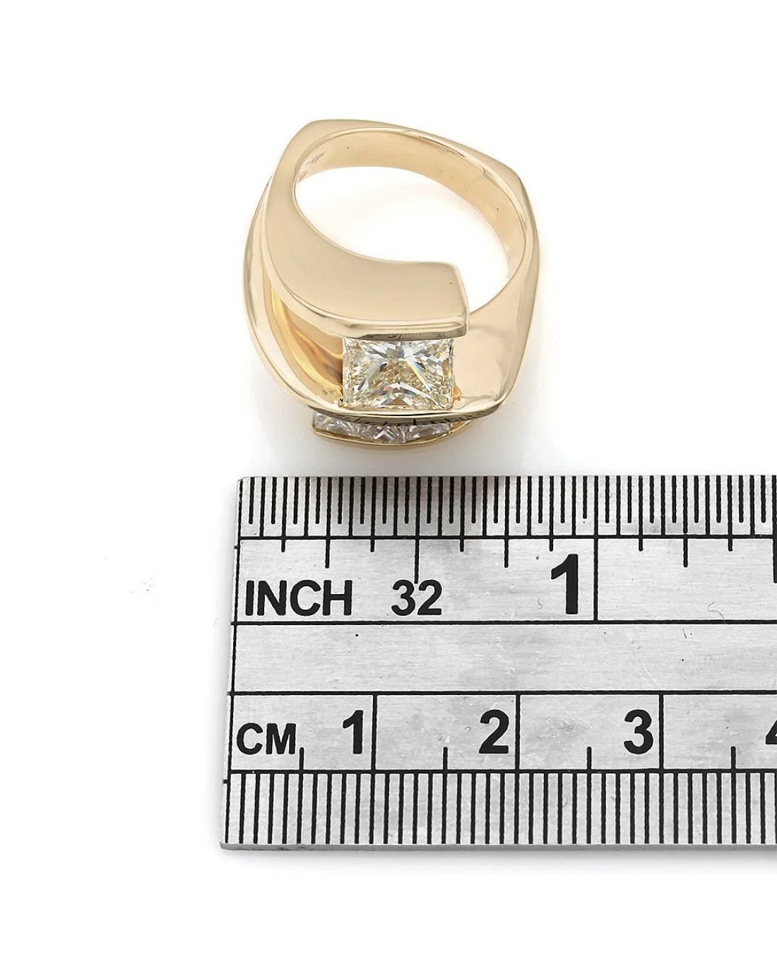 Princess Cut Diamond Channel Engagement Ring in 14k Yellow Gold - Image 3