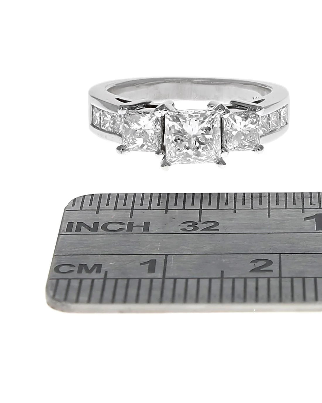 Princess Cut Diamond Engagement Ring in White Gold - Image 3