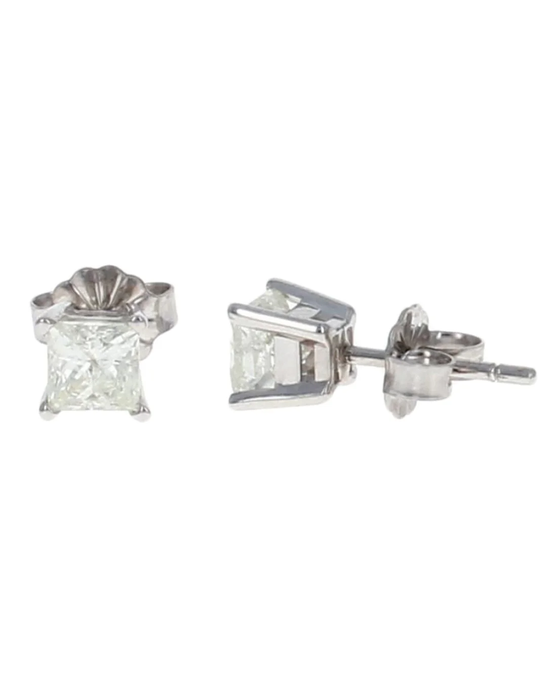 Princess Cut Diamond Stud Earrings - Image 2