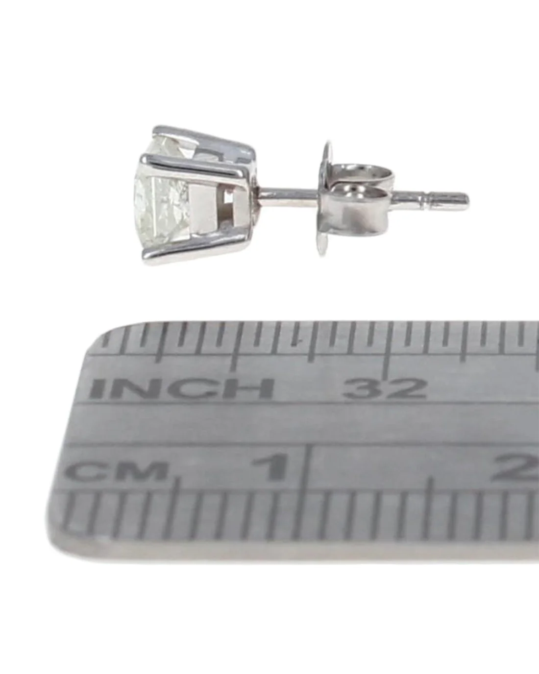 Princess Cut Diamond Stud Earrings - Image 3