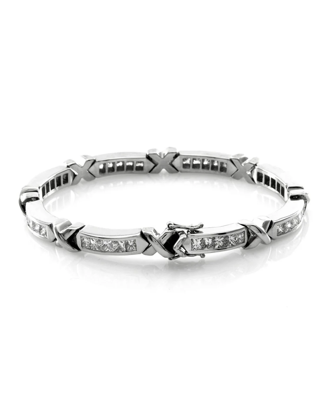 Princess Cut Diamond Tennis Bracelet in 18K White Gold - Image 2