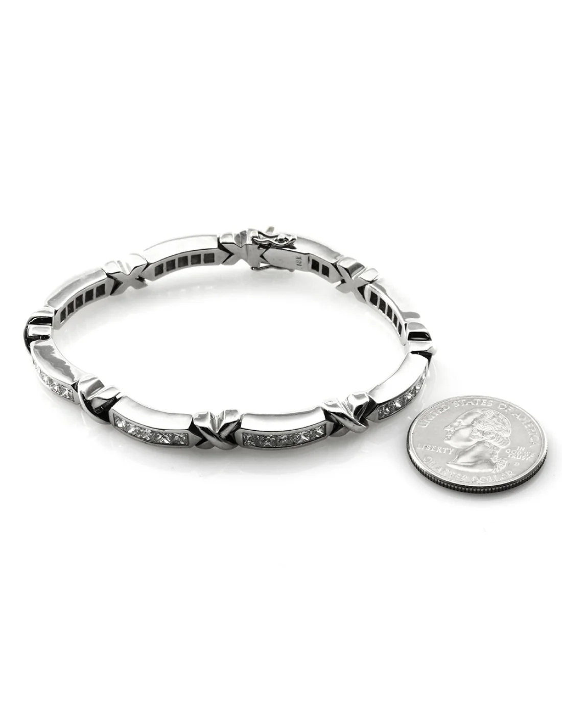 Princess Cut Diamond Tennis Bracelet in 18K White Gold - Image 5
