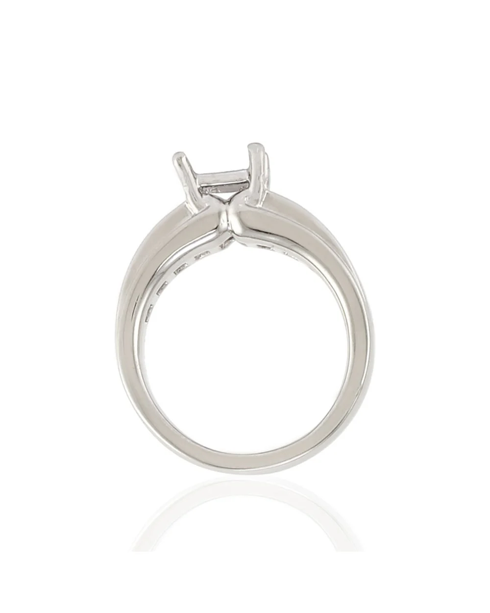 Princess Diamond Bridal Engagement Ring Mounting in Platinum - Image 5