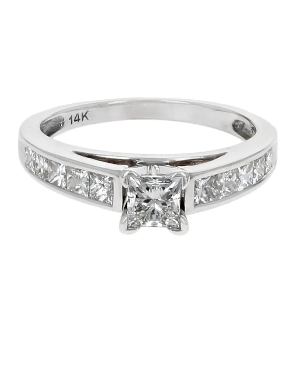 Princess Diamond Engagement ring in White Gold - Image 2
