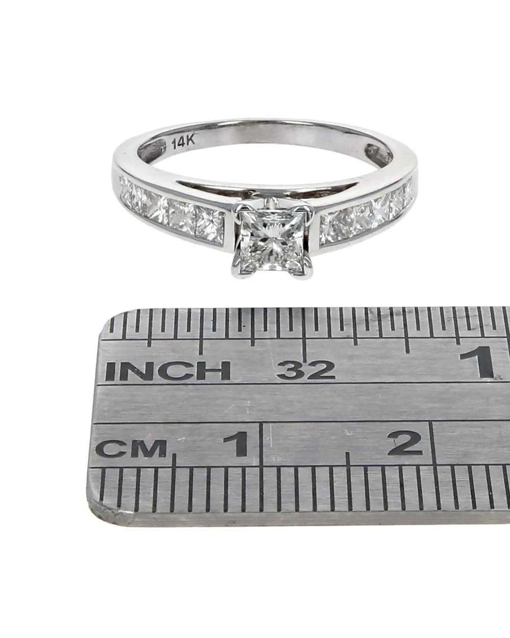 Princess Diamond Engagement ring in White Gold - Image 3