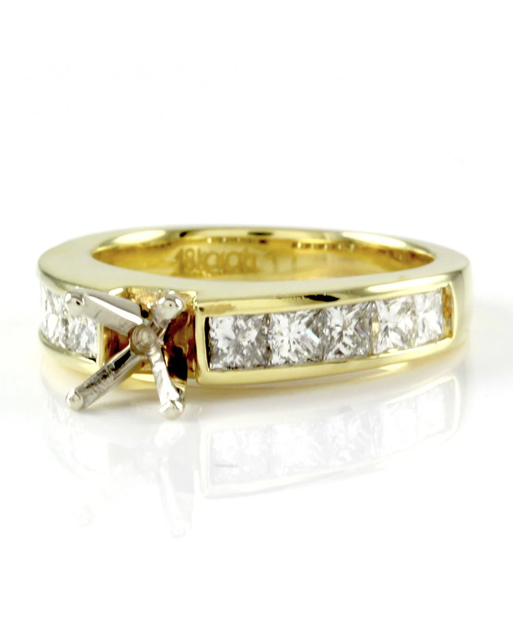 Princess Diamond Engagement Ring Mounting in Gold - Image 3