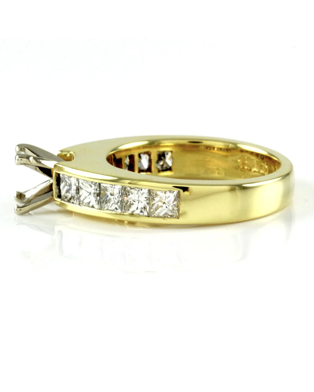 Princess Diamond Engagement Ring Mounting in Gold - Image 4