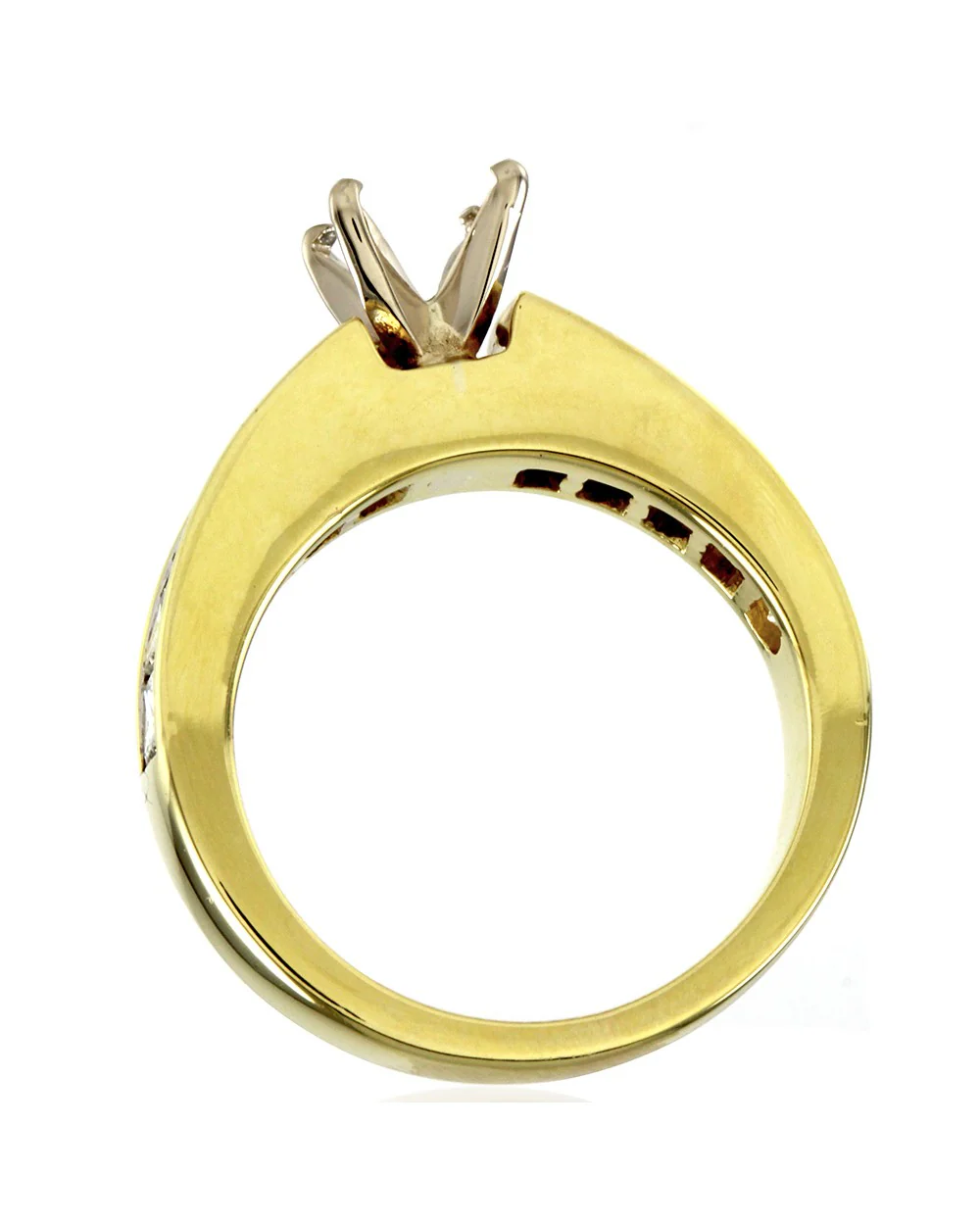 Princess Diamond Engagement Ring Mounting in Gold - Image 5
