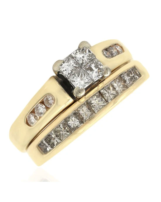 Princess Diamond Wedding Band in Yellow Gold - Image 4
