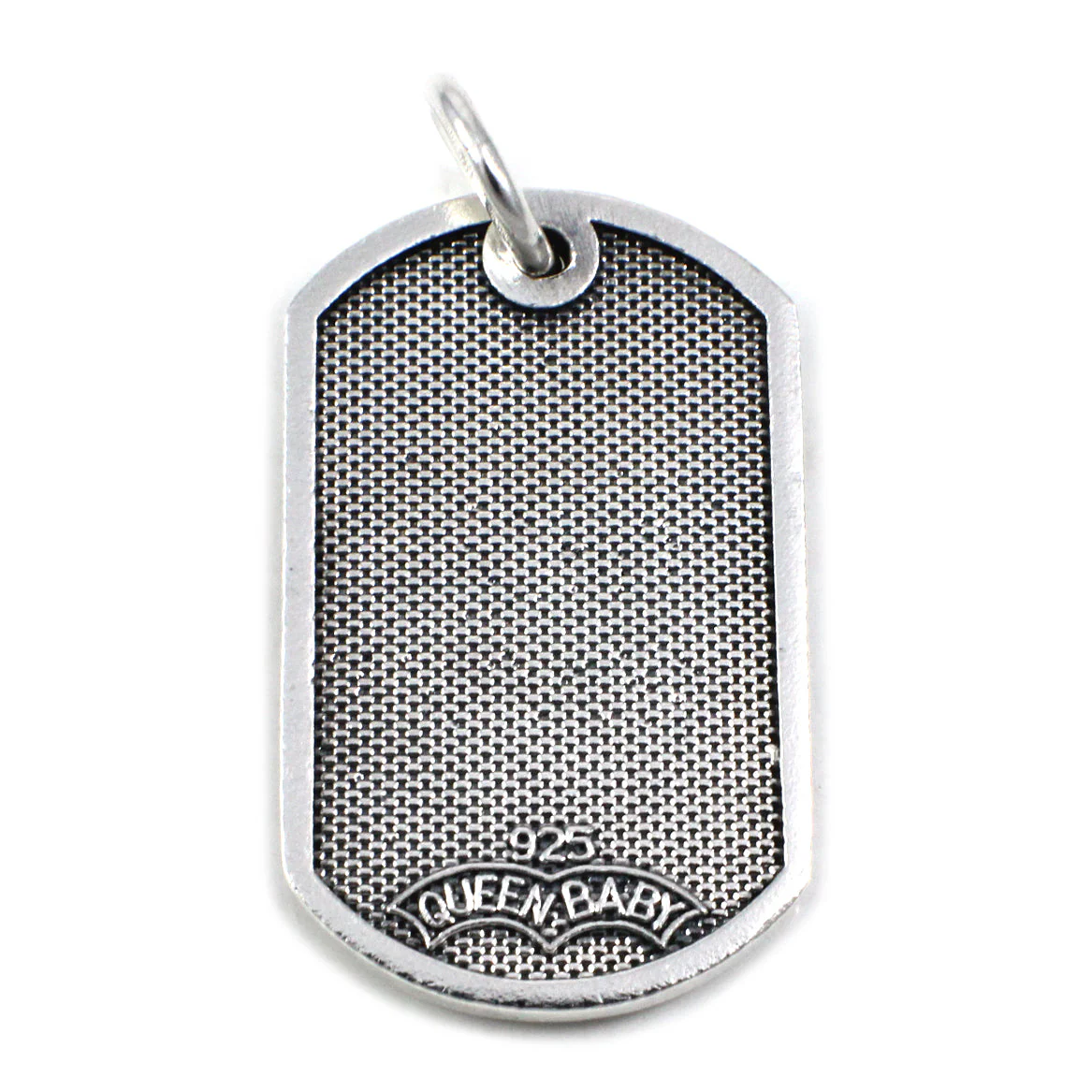 Queen Baby Sterling Silver Baby Dog Tag Cross Pendant