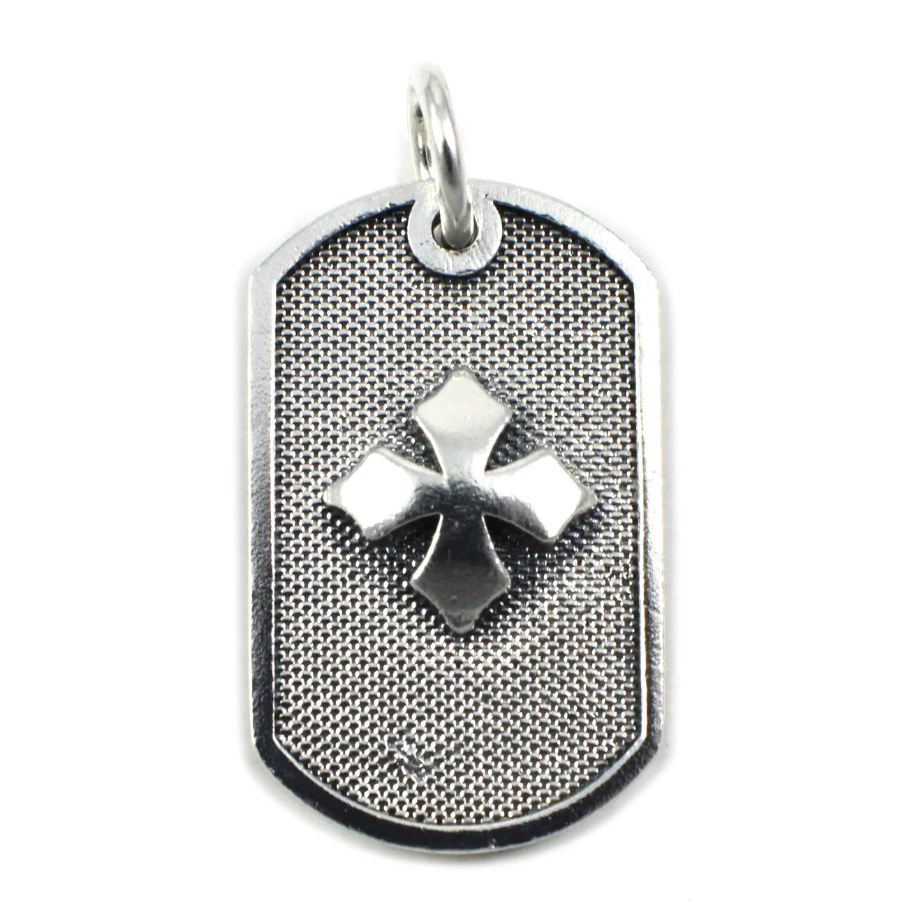Queen Baby Sterling Silver Baby Dog Tag Cross Pendant - Image 2