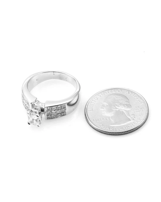 Radiant Diamond Solitaire Ring with Princess Accents - Image 5
