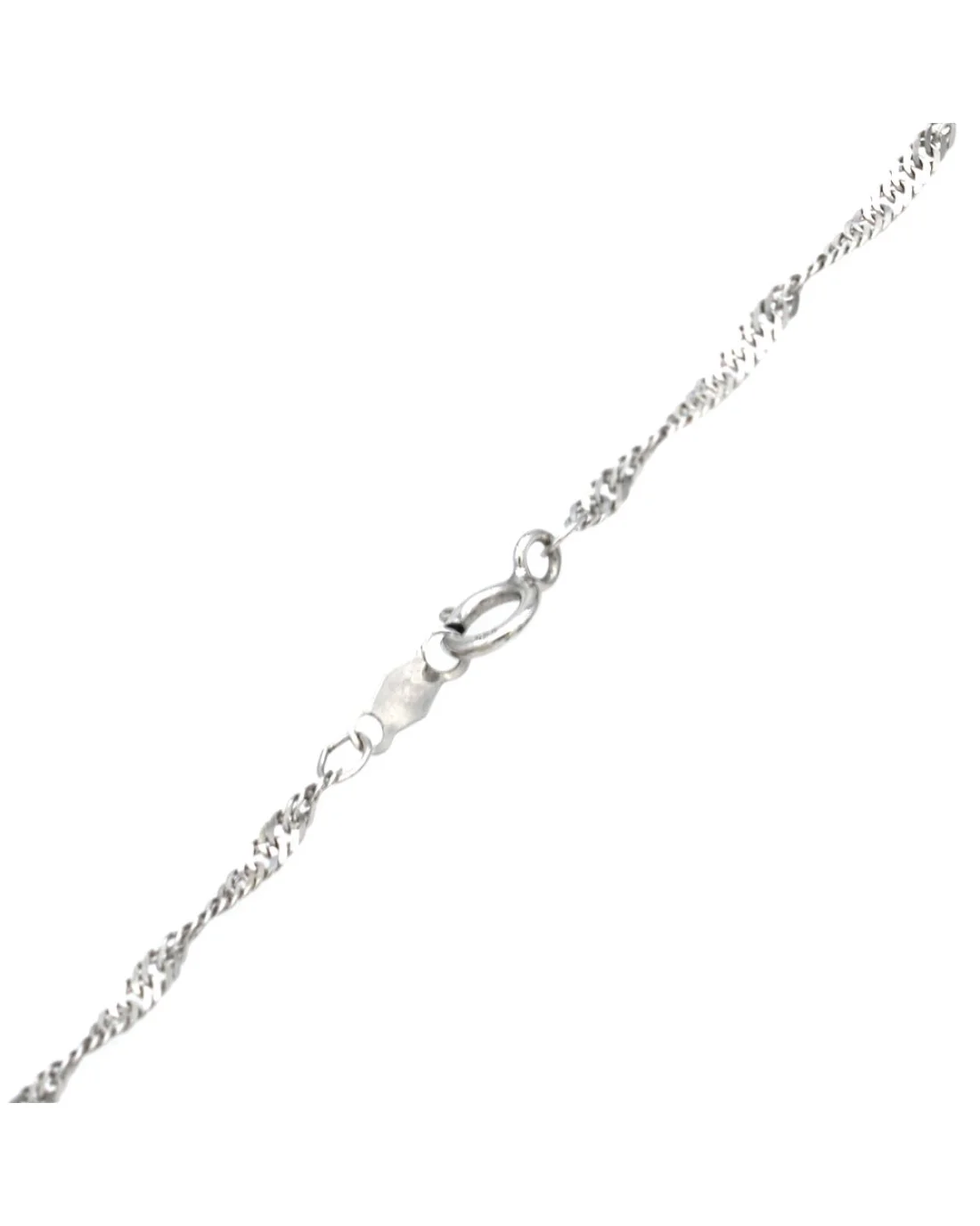 Rainbow Sapphire and Diamond Pendant on Twisted Lace Chain Necklace in White Gold - Image 2