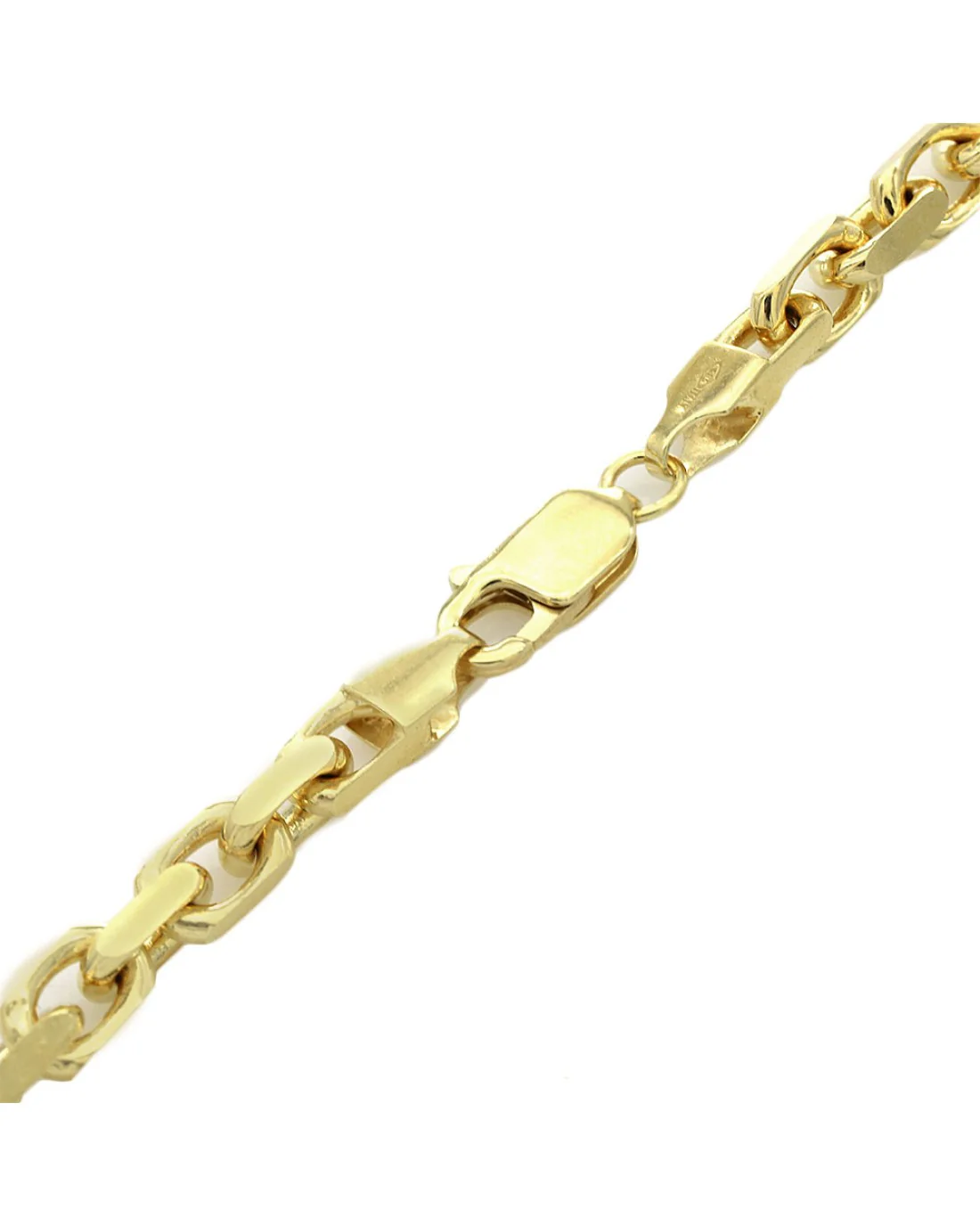 Rectangular Link Chain Necklace in Yellow Gold - Image 2