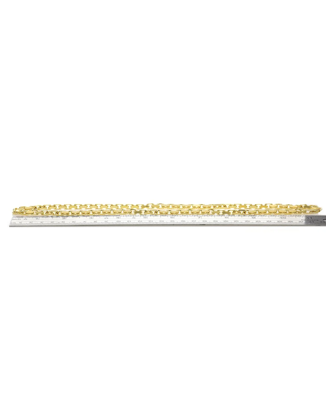 Rectangular Link Chain Necklace in Yellow Gold - Image 3