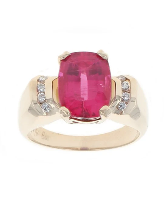Red Tourmaline and Diamond Fashion Ring - Image 2