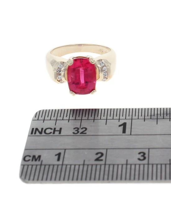 Red Tourmaline and Diamond Fashion Ring - Image 3