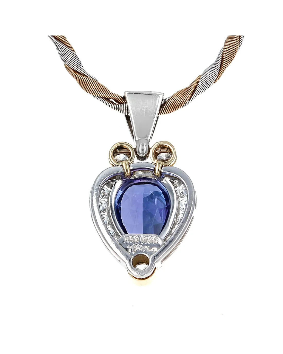 Richard Krementz Pear Shaped Tanzanite and Diamond Pendant - Image 2