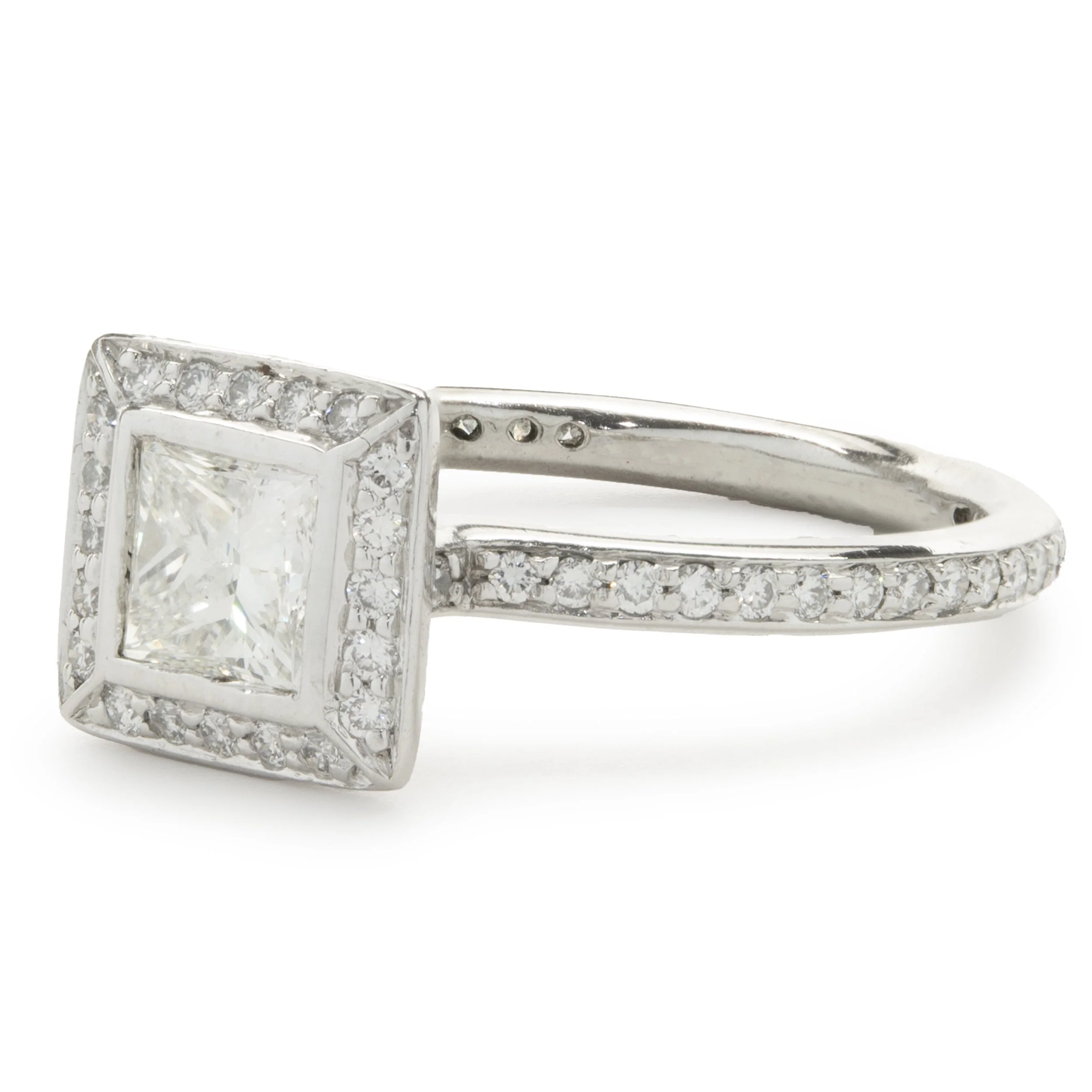 Ritani Platinum Princess Cut Diamond Engagement Ring - Image 4
