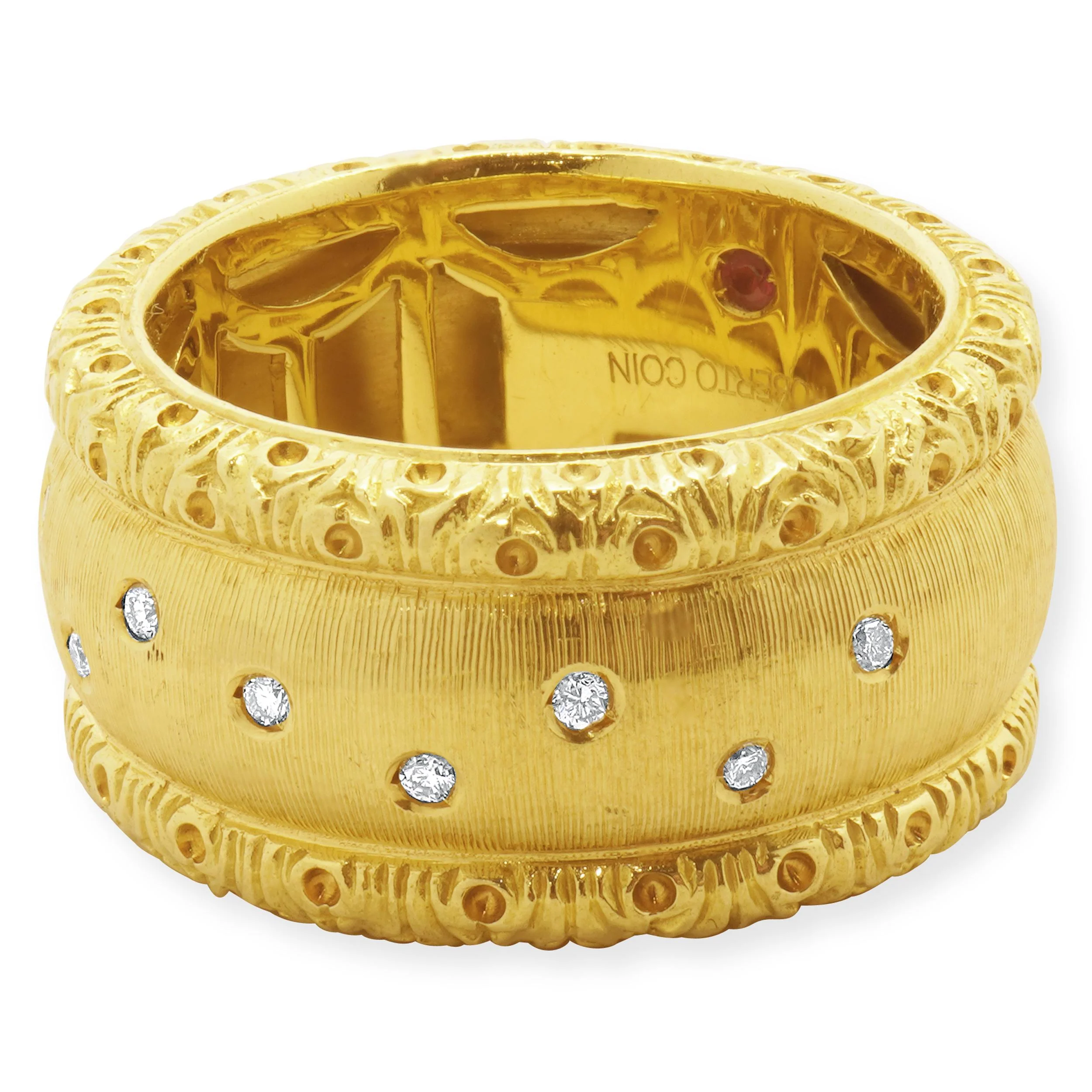 Roberto Coin 18 Karat Yellow Gold Sprinkled Diamond Band