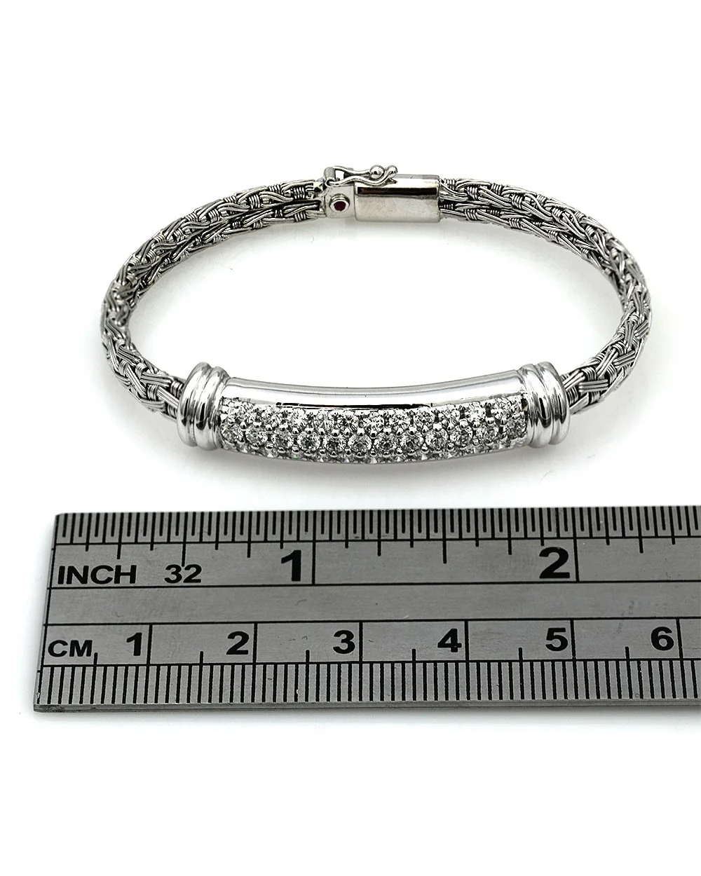 Roberto Coin Woven Silk Diamond Bangle Bracelet - Image 3