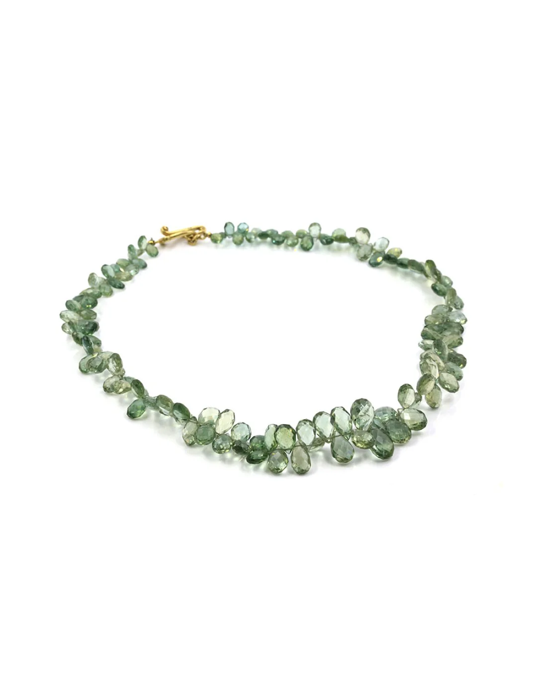 Robin Rotenier Green Sapphire Necklace with Gold Clasp - Image 2