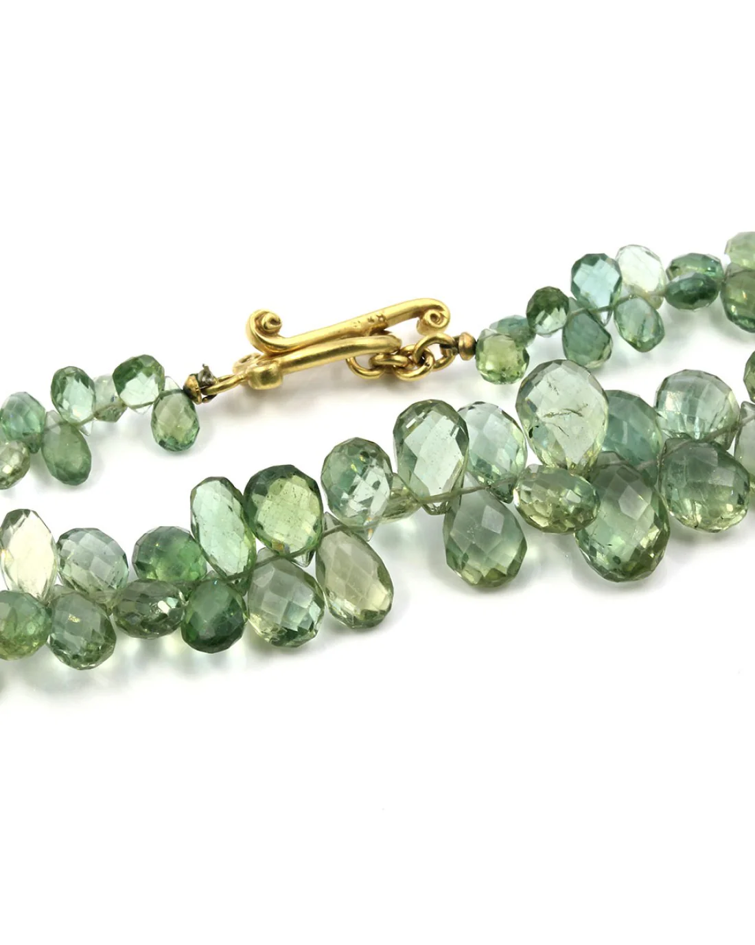 Robin Rotenier Green Sapphire Necklace with Gold Clasp - Image 3