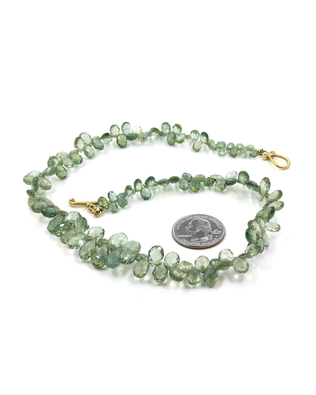 Robin Rotenier Green Sapphire Necklace with Gold Clasp - Image 4