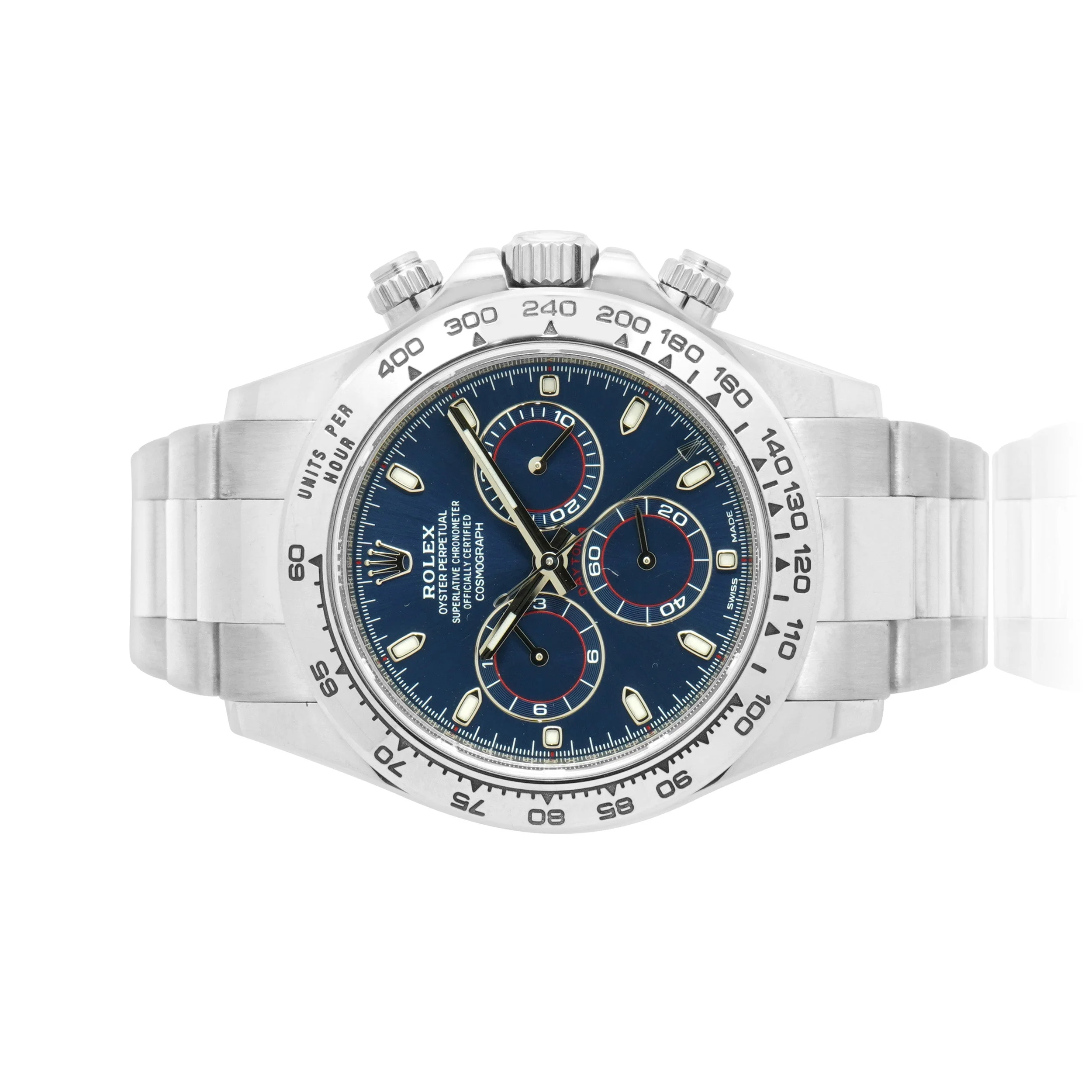 Rolex 18 Karat White Gold Cosmograph Daytona 40mm Blue Dial 2020 - Image 2