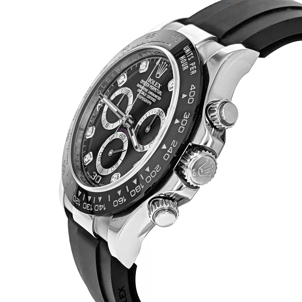 Rolex Cosmograph Daytona 40mm White Gold Black Dial Diamonds 116519 - Image 3
