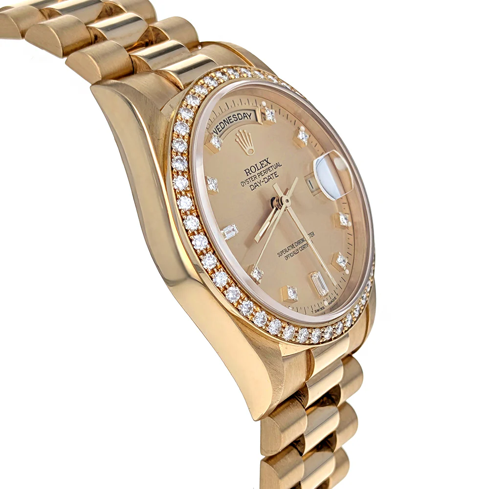 Rolex Day-Date 36 Yellow Gold President Diamonds 18348 - Image 2