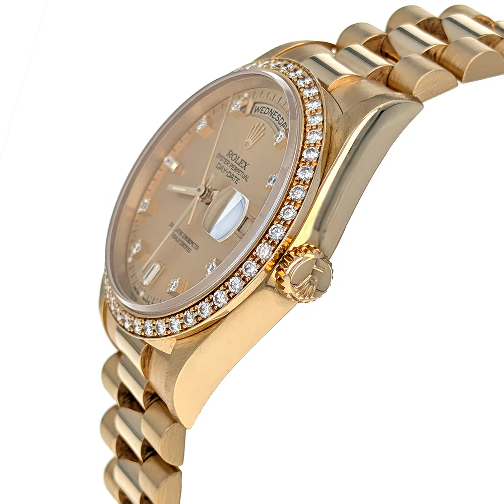 Rolex Day-Date 36 Yellow Gold President Diamonds 18348 - Image 3