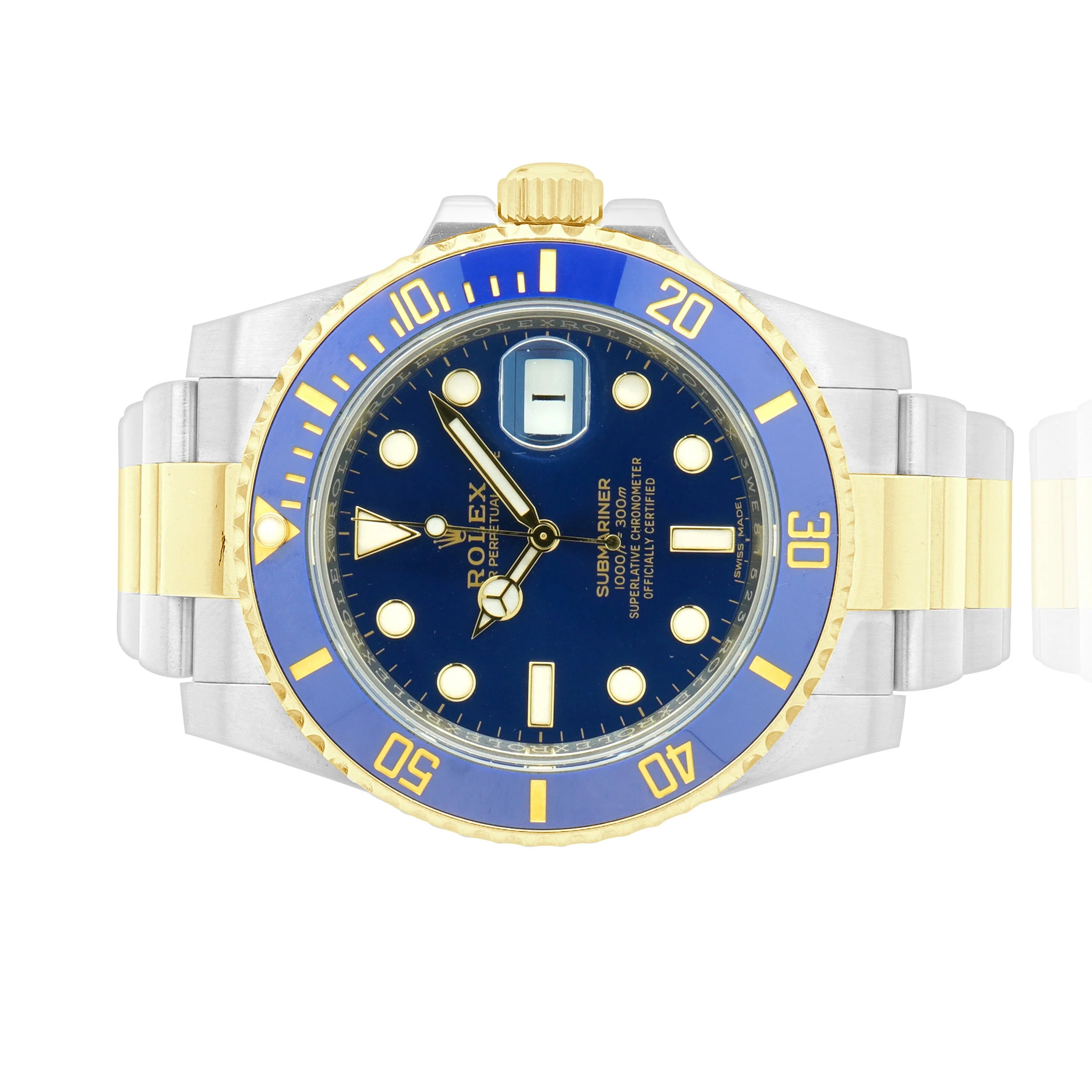 Rolex Stainless Steel & 18 Karat Yellow Gold Submariner Blue/Blue 40 - Image 2