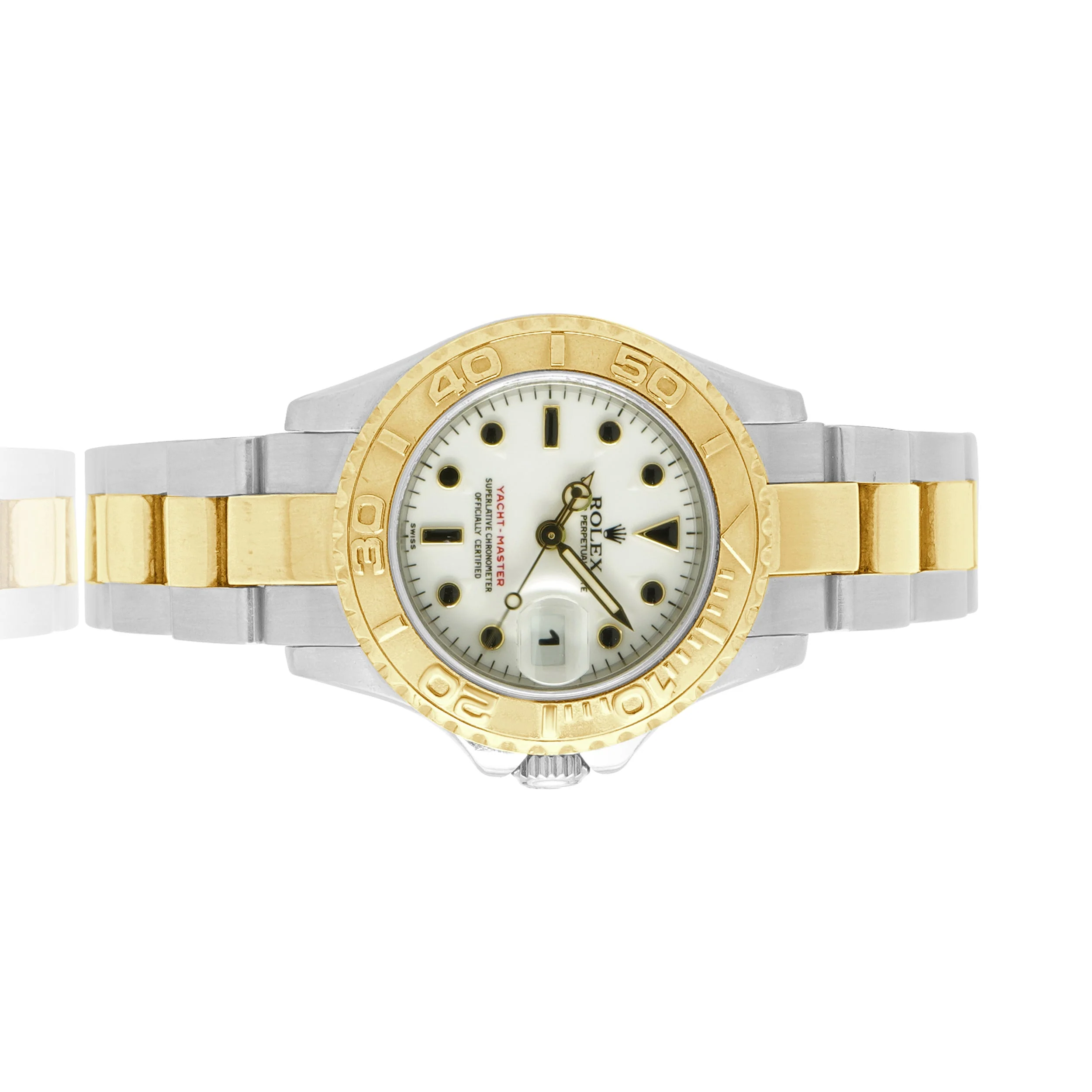 Rolex Stainless Steel and 18 Karat Yellow Gold Ladies Yachtmaster 29mm White Dial - Image 2