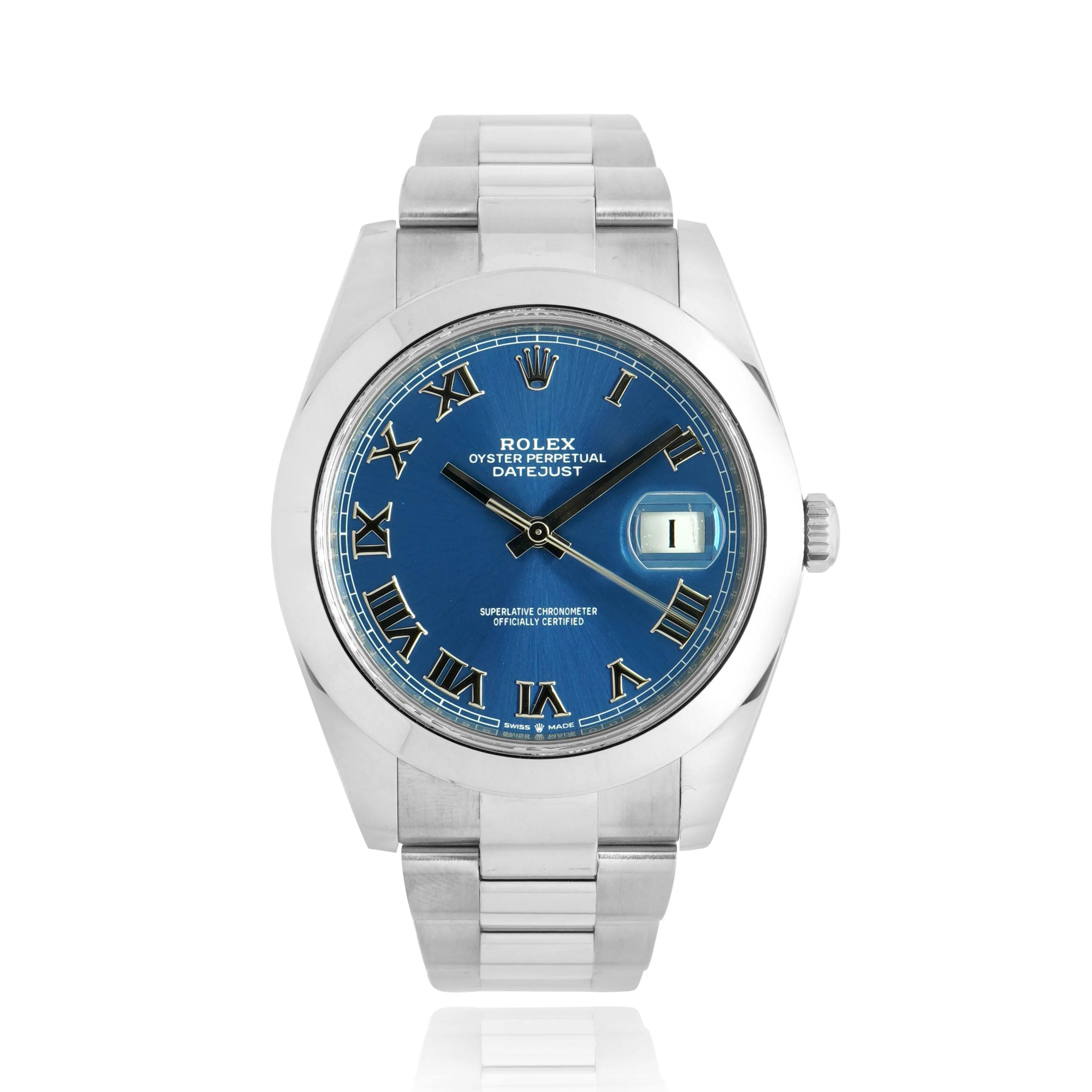 Rolex Stainless Steel Datejust 41mm Blue Dial