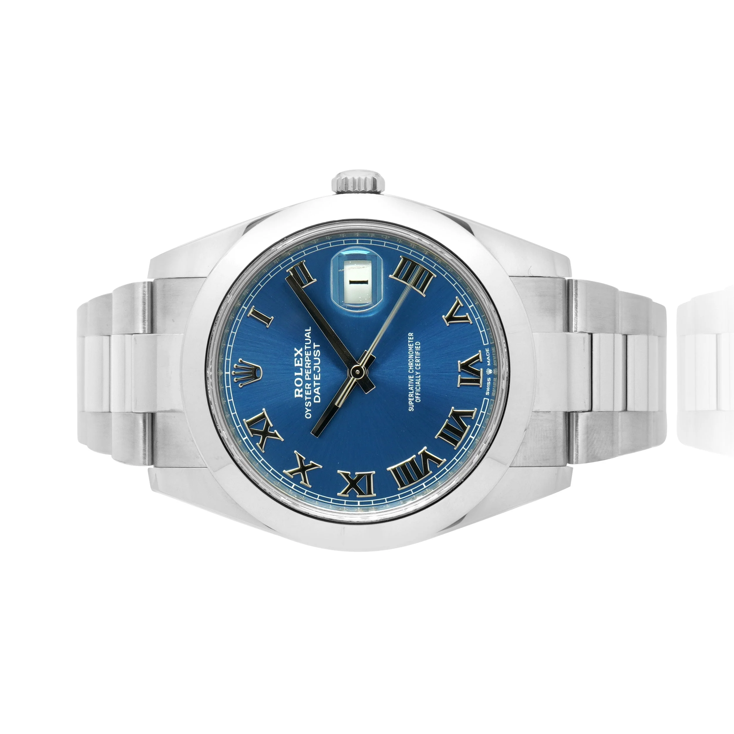 Rolex Stainless Steel Datejust 41mm Blue Dial - Image 4