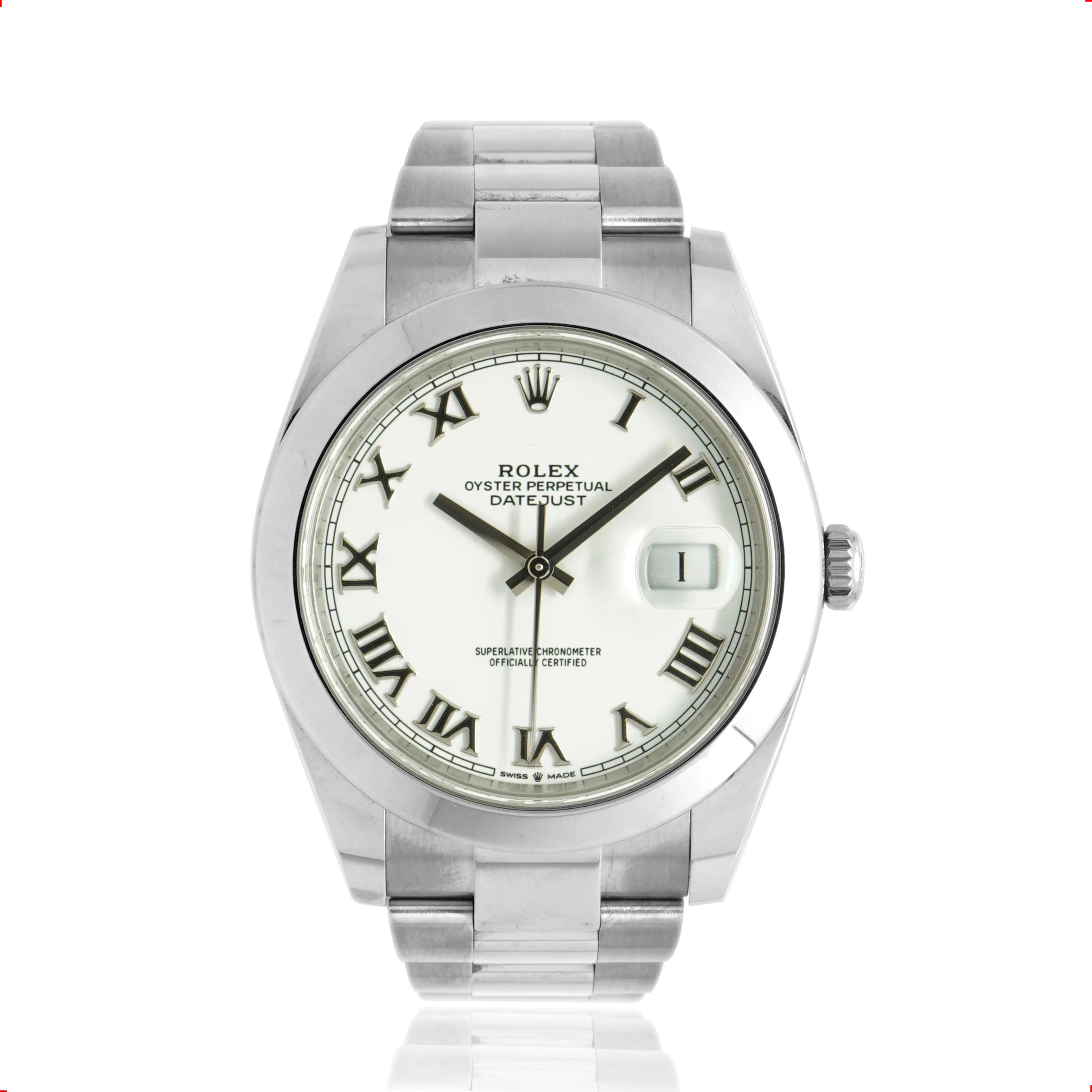 Rolex Stainless Steel Datejust 41mm Smooth White Roman 2023