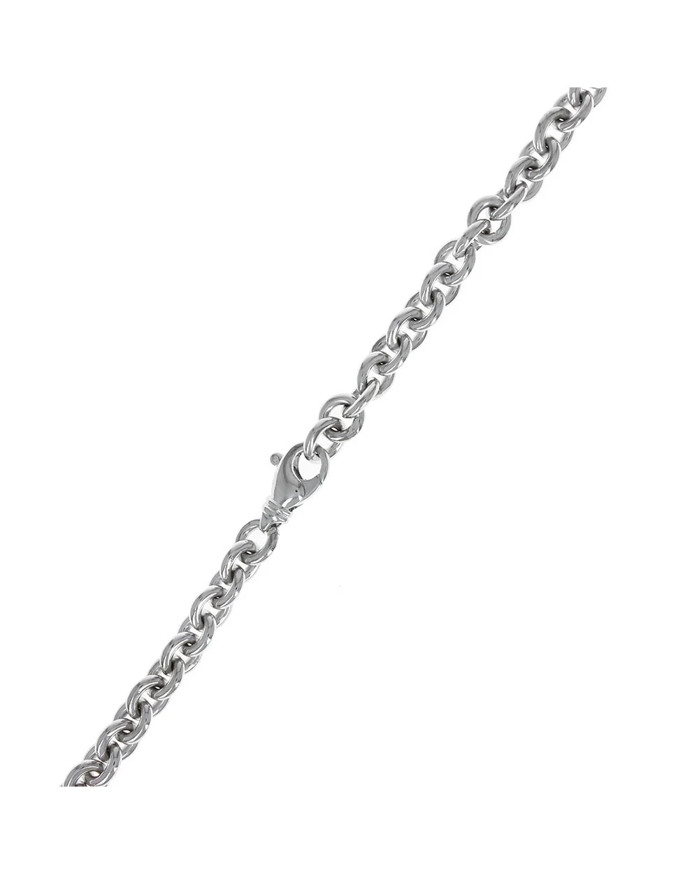 Rolo Link Chain Necklace in White Gold - Image 2
