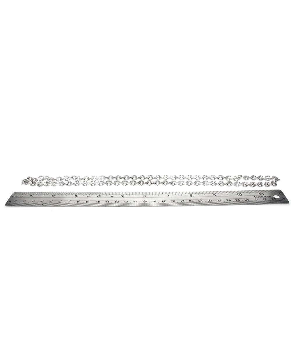 Rolo Link Chain Necklace in White Gold - Image 3