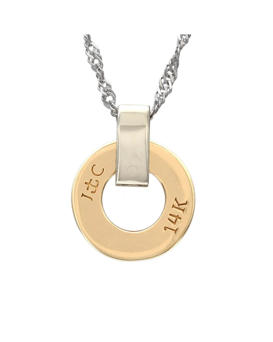 Roman Numeral Diamond Circle Drop Pendant - Image 2