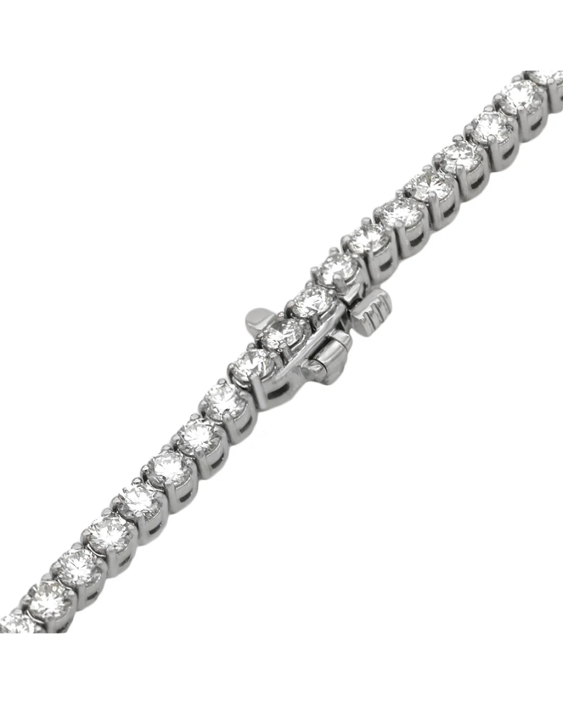 Round Brilliant Cut Diamond Inline Necklace in 18KW by Tennis Connection - Image 2