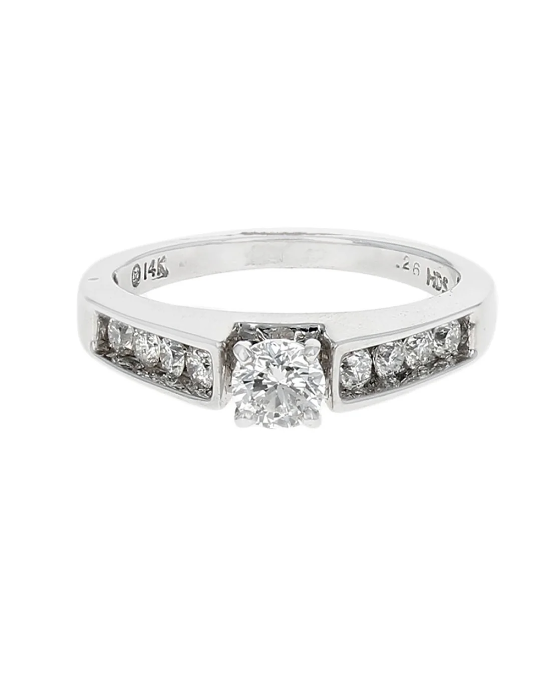 Round Brilliant Cut Diamond Solitaire Diamond Shank Ring - Image 2