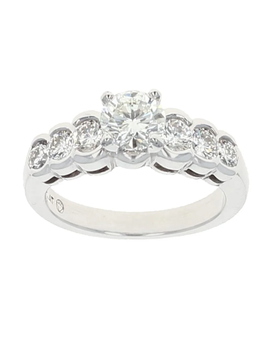 Round Brilliant Diamond Solitaire and Round Diamond Side Ring - Image 2